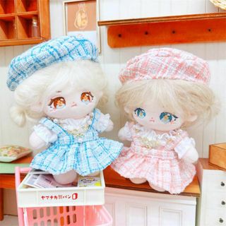 10cm ピンクツイード セット ぬいぐるみ ぬい服 着せ替え 推し活　いつぬい(その他)