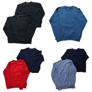 古着卸 まとめ売り 無地 スウェット 7枚セット (メンズ S /M ) ブラック ネイビー レッド ブルー グレー 中古 古着 NB0937(スウェット)