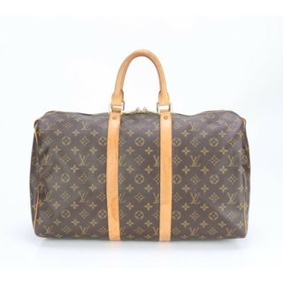 ルイヴィトン(LOUIS VUITTON)の美品 ルイヴィトン モノグラム キーポル 45 レザー ボストン バッグ 出張 旅行 トート ショルダー M41428 A4 メンズ RRE CG20-10(ボストンバッグ)