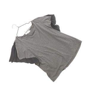 クチュールブローチ(Couture Brooch)のCouture brooch クチュールブローチ シフォン フリルスリーブ Tシャツ size42/グレー ■◆ レディース(Tシャツ(半袖/袖なし))