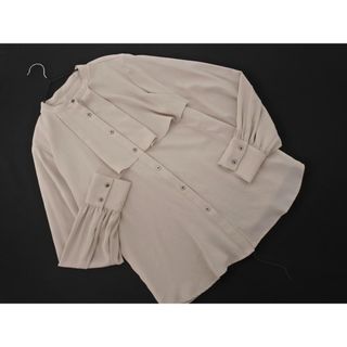 ナチュラルビューティーベーシック(NATURAL BEAUTY BASIC)のN. エヌ ナチュラルビューティーベーシック フリル バンドカラー ブラウス シャツ sizeM/グレー ■◇ レディース(シャツ/ブラウス(長袖/七分))