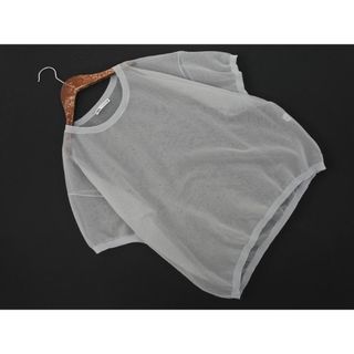 ザラ(ZARA)のZARA ザラ ラメ シアー プルオーバー カットソー sizeS/ライトグレー ■◆ レディース(カットソー(半袖/袖なし))