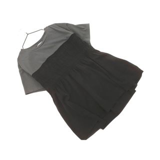 ドレスキップ(DRESKIP)のDRESKIP ドレスキップ ドッキング カットソー sizeM/グレーｘ黒 ■◆ レディース(カットソー(半袖/袖なし))