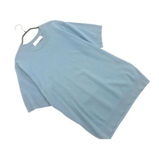 ユナイテッドアローズ(UNITED ARROWS)のgreen label relaxing グリーンレーベルリラクシング ユナイテッドアローズ 半袖 サマー ニット セーター sizeS/青 ■◆ メンズ(ニット/セーター)