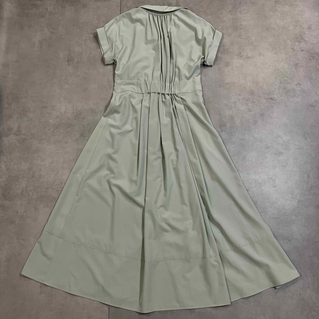 RUIRUE BOUTIQUE(ルイルエブティック)のルイルエブティック フィットアンドフレアーシャツワンピース ペールグリーン レディースのワンピース(ロングワンピース/マキシワンピース)の商品写真
