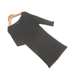 ユナイテッドアローズ(UNITED ARROWS)のgreen label relaxing グリーンレーベルリラクシング ユナイテッドアローズ 5分袖 リブ ニット セーター 黒 ■◆ レディース(ニット/セーター)