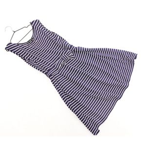 アニエスベー(agnes b.)のagnes b アニエスベー ノースリーブ ボーダー Aライン ワンピース size2/紺 ■◆ レディース(ミニワンピース)