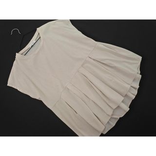 グローバルワーク(GLOBAL WORK)のGLOBAL WORK グローバルワーク タック カットソー sizeL/ライトグレー ■◆ レディース(カットソー(半袖/袖なし))