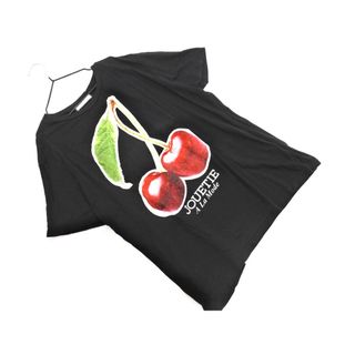 ジュエティ(jouetie)のjouetie ジュエティ プリント Tシャツ sizeM/黒 ■◆ レディース(Tシャツ(半袖/袖なし))