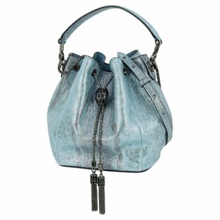 ブルガリ(BVLGARI)のブルガリ ショルダーバッグ フォーエヴァー バケットバッグ セルペンティ カルングレザー ブルー ブラックシルバー 未使用 144-3-14(ショルダーバッグ)