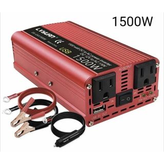 【新品・未使用】インバータ 最大出力1,500W DC12V→AC100V(車外アクセサリ)