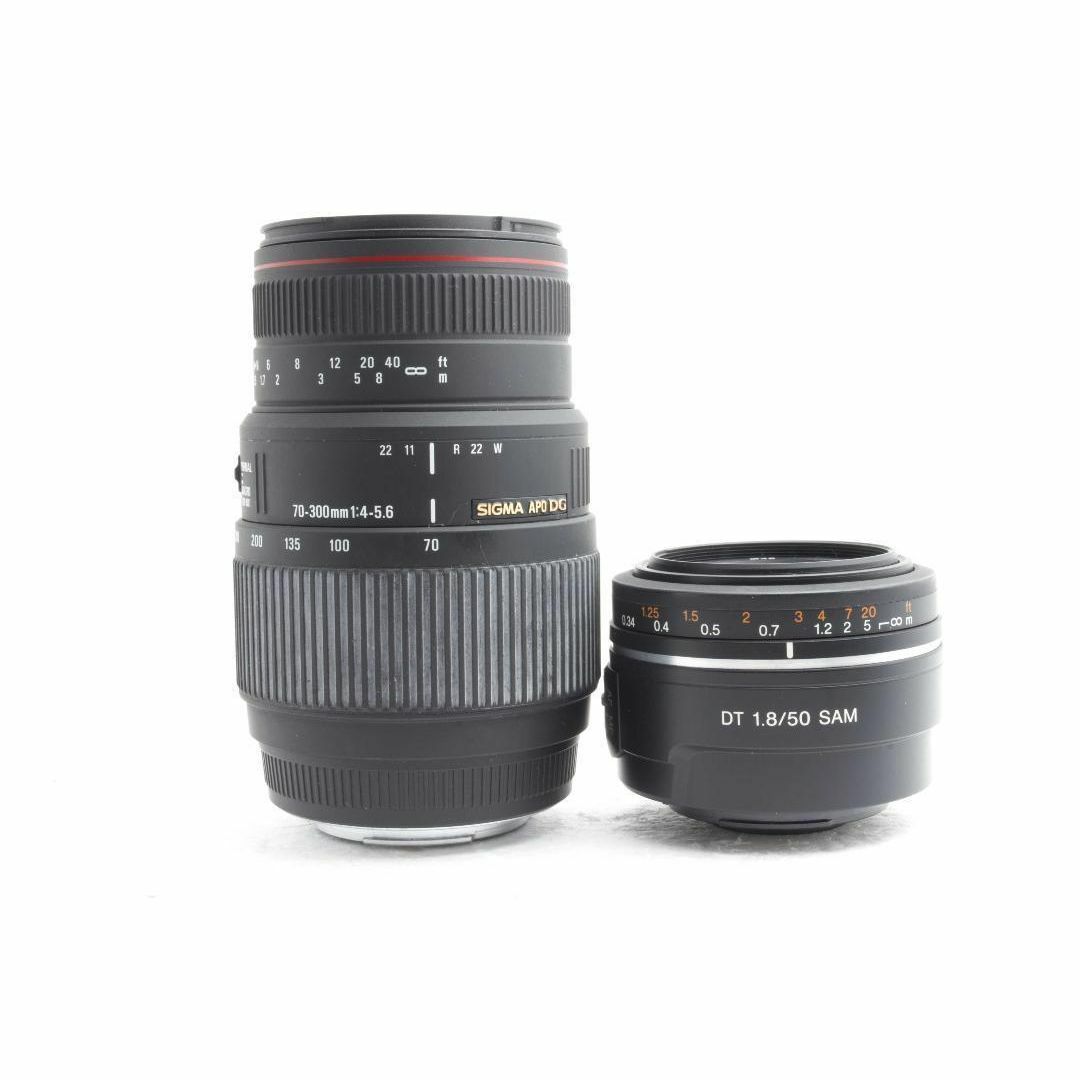 SONY α55 超望遠レンズ単焦点レンズ ソニー 一眼レフカメラ　バッグ付き SONY - SONY α55 超望遠レンズ単焦点レンズ ソニー 一眼レフ