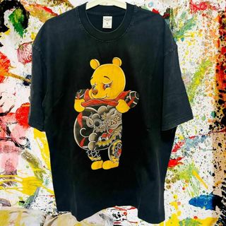 アバンギャルド熊 ケミカルウォッシュ リプリント Tシャツ 半袖 メンズ 新品(Tシャツ/カットソー(半袖/袖なし))