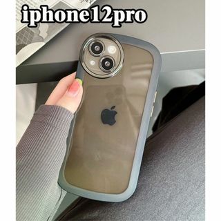 iphone12proケース 透明カーバー TPU 　  ブラック1537(iPhoneケース)