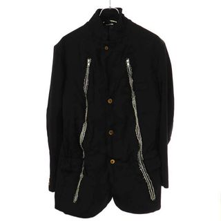 コムデギャルソンオムプリュス(COMME des GARCONS HOMME PLUS)のCOMME des GARCONS HOMME PLUS コム デギャルソンオムプリュス 2008AW Jamie Reid Time For Magic ポリエステル縮絨ジップジャケット PB-J071 ブラック L(テーラードジャケット)