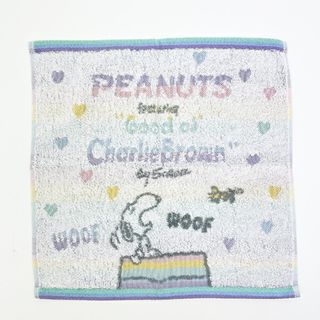 スヌーピー(SNOOPY)のスヌーピー ウォッシュタオル ホワイト レインボー 西川 日本製 SNOOPY(タオルケット)