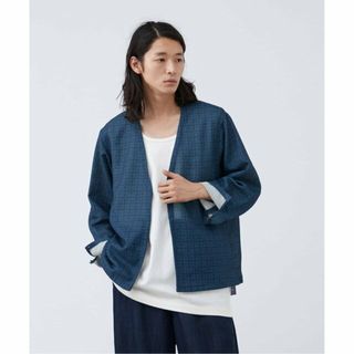 ベーセーストック(B.C STOCK)の【ネイビー】9分袖  ジオメトリック メッシュカーディガン(ブルゾン)