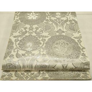 平和屋着物◎六通柄　本袋帯　正倉院更紗花鳥文　本袋手織錦　純プラチナ箔　正絹　逸品　DAAS8362qp(帯)