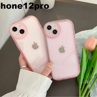 iphone12proケース 透明カーバー TPU 　  ピンク1546(iPhoneケース)