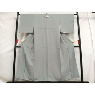 平和屋着物■上質な色無地　灰青色　正絹　逸品　未使用　AAAV3820es(着物)