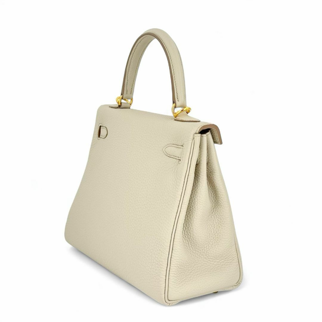 HERMES(エルメス)のHERMES エルメス ケリー25内縫い トゴ ベトン クリーム色 D刻印 ゴールド金具 2WAY ハンドバッグ ショルダーバッグ レディース グレー系 Ginza Class Luxury Shop レディースのバッグ(ショルダーバッグ)の商品写真