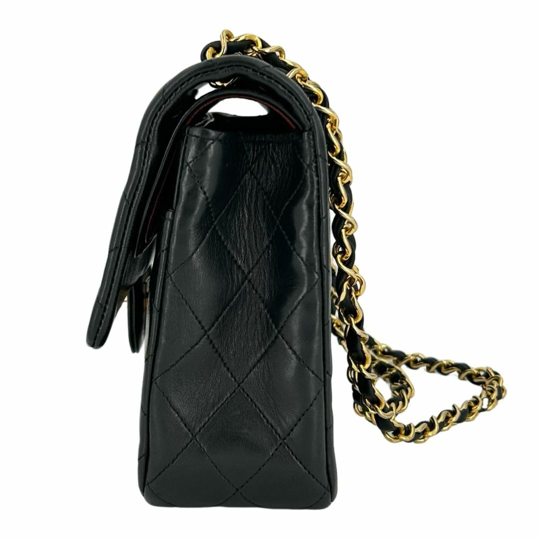 CHANEL(シャネル)のCHANEL シャネル マトラッセ ダブルフラップ チェーンショルダーバッグ 25cm ラムスキン ブラック 1番台（1989~1991） ゴールド金具 G付き レディース ヴィンテージ バッグ ダブルチェーン Ginza Class Luxury Shop レディースのバッグ(ショルダーバッグ)の商品写真