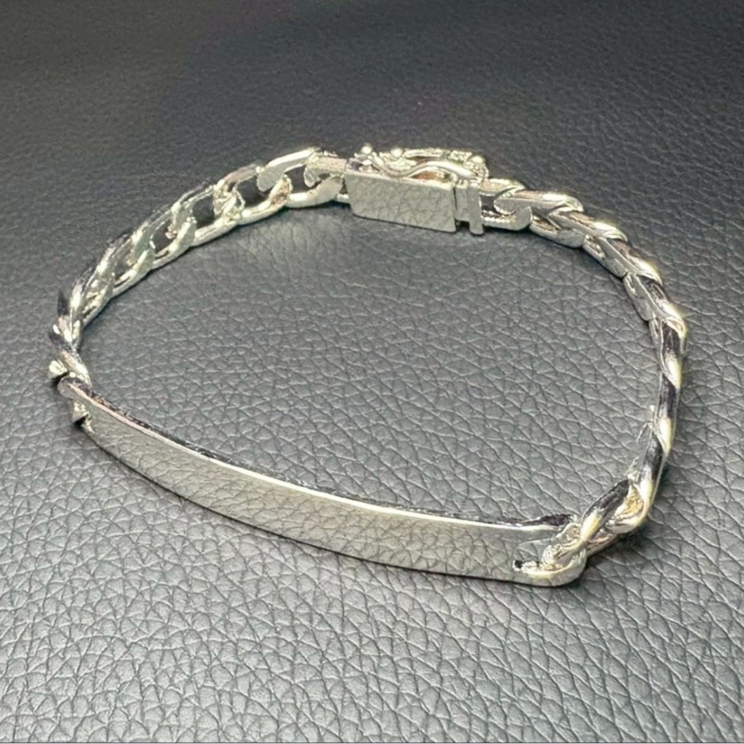 IDチェーン ブレスレット シルバー 925 プレート メンズ  y2k レディ レディースのアクセサリー(ブレスレット/バングル)の商品写真