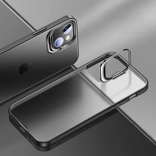 Iphone12promax用隠すスタンドマット質感ケース　ブラック →本日発送(iPhoneケース)