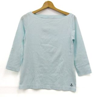 ブルックスブラザーズ(Brooks Brothers)のブルックスブラザーズ 長袖Ｔシャツ トップス 七分袖 ボーダー柄 ボートネック レディース XSサイズ 白×水色 Brooks Brothers(Tシャツ(長袖/七分))