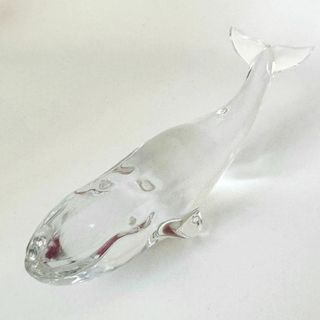 【バカラ】動物 クジラ 置物 インテリア★美品★幸運 金運 仕事運1(ガラス)