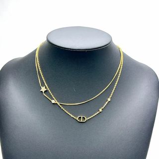 クリスチャンディオール(Christian Dior)の【美品】ディオール Petit CD ダブルネックレス 正規品 ゴールド(ネックレス)