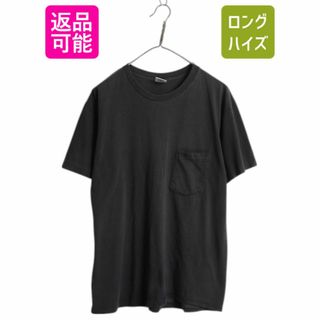 90s 00s USA製 オールド ギャップ ポケット付き 無地 半袖 Tシャツ メンズ M / ポケT シングルステッチ 耳付き シンプル ブラック ゆったり(Tシャツ/カットソー(半袖/袖なし))