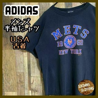 アディダス(adidas)のベースボール MLB メッツ アディダス ゲームシャツ USA古着半袖 Tシャツ(Tシャツ/カットソー(半袖/袖なし))