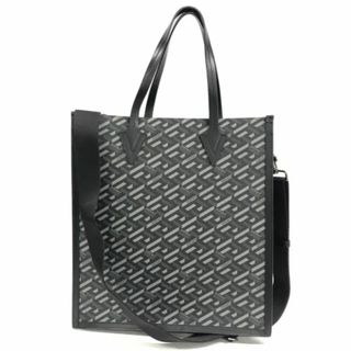 ヴェルサーチ(VERSACE)の【良品】ヴェルサーチ レザー ラ グレカ シグネチャー トート・ハンドバッグ(ビジネスバッグ)