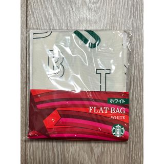 スターバックス(Starbucks)のスタバ フラットバッグ 白 クリスマス(エコバッグ)