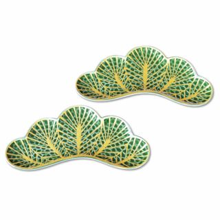 【人気商品】正月 食器 前菜皿 和食盛り皿 25cm 和食器 縁起物 松葉 有田(食器)