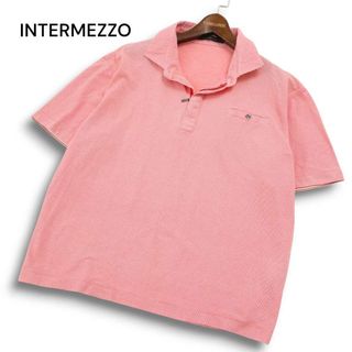 INTERMEZZO インターメッツォ レナウン 春夏 半袖 ハーフジップ ポロシャツ Sz.3L メンズ 日本製 大きいサイズ 特大 日本製(ポロシャツ)