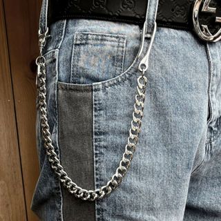 ウォレットチェーン 喜平 シルバーカラー 50cm キーチェーン 財布チェーン(ウォレットチェーン)
