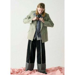 ジディール Switching Fringe Wide Denim Pants(デニム/ジーンズ)