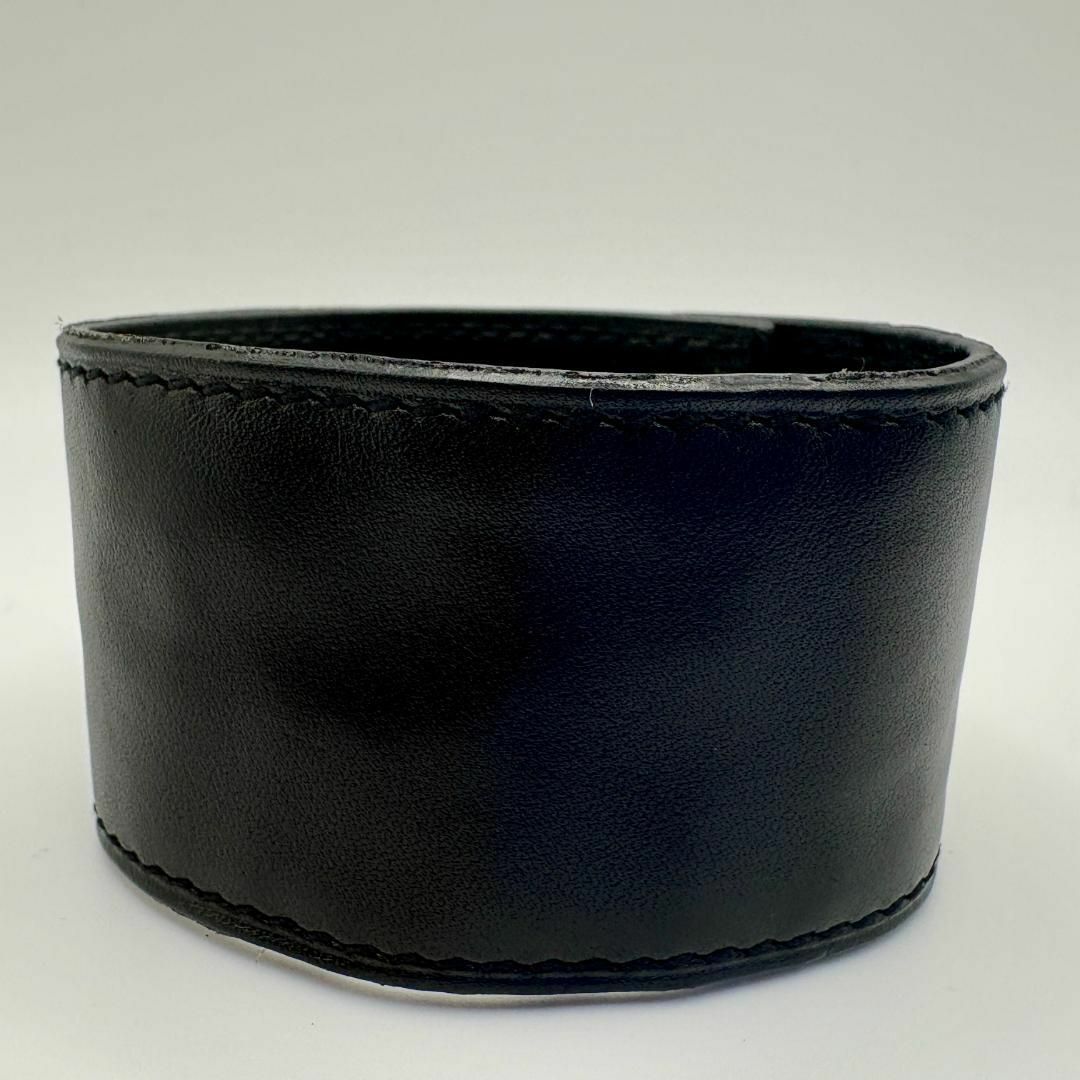 HERMES　エルメス　バングル　ブレスレット　レザー　黒　ブラック　箱あり HERMES - HERMES エルメス バングル ブレスレット レザー 黒