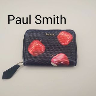 ポールスミス(Paul Smith)のPaul Smith　小銭入れ　パスケース　ネイビー　リンゴ柄　ラウンドジップ(コインケース/小銭入れ)