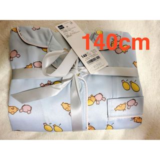 新品　GU サテンパジャマ　半袖　ショートパンツ　なんでもいきもの　140cm(パジャマ)