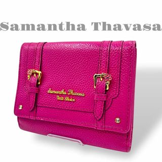 サマンサタバサ(Samantha Thavasa)の美品　サマンサタバサ　三つ折り財布　折財布　レザー　ピンク　コインケース　札入れ(財布)