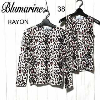 ブルマリン(Blumarine)のブルマリン ニットアンサンブル 38 Blumarine レーヨン ヒョウ柄(アンサンブル)
