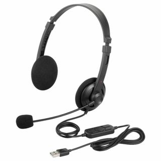 【人気商品】バッファロー BUFFALO 両耳ヘッドバンド式ヘッドセット USB(ヘッドフォン/イヤフォン)