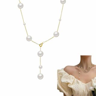 [ZHEJIA] パールネックレス ロングネックレス パールネックレスロング 長(その他)