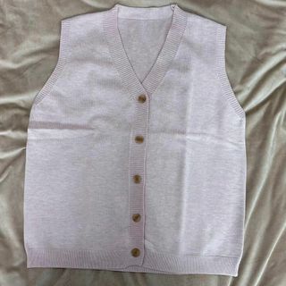 レディース ベスト 薄手 ピンク XL 通学 通勤 制服風 オフィスカジュアル(ベスト/ジレ)