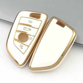 BMW キーケース TPUキーカバー 白金 4ボタン(車内アクセサリ)