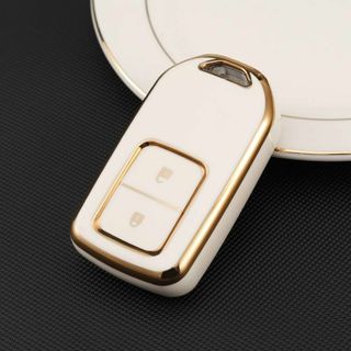 ホンダ スマートキーケース TPU キーカバー ヴェゼル フィット 2ボタン 白(車内アクセサリ)