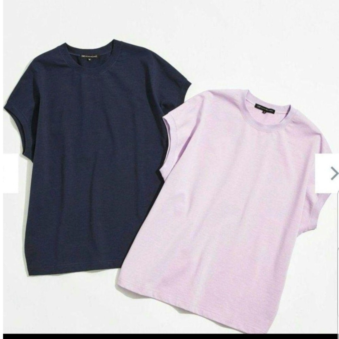 23区(ニジュウサンク)の23区 ボリュームコットンフレンチスリーブカラー　スレート系 レディースのトップス(Tシャツ(半袖/袖なし))の商品写真
